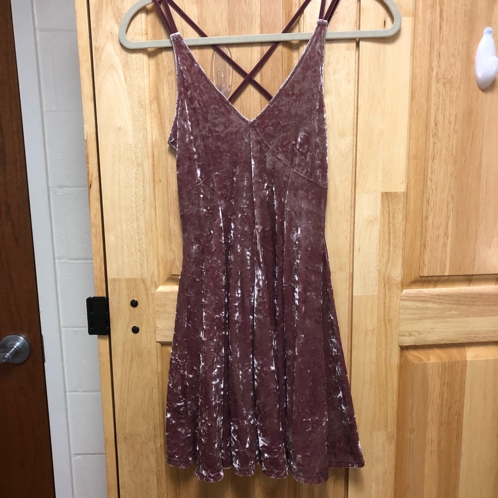 Pink velvet dress